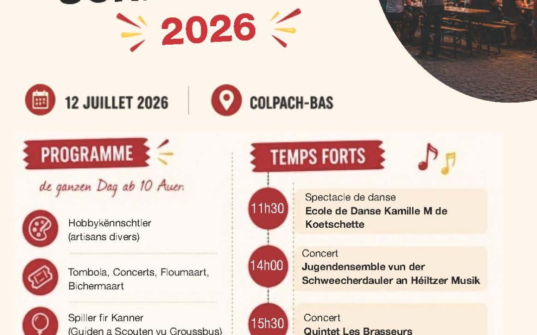 Invitation Schlassfest Colpach-Bas 12/07/2026