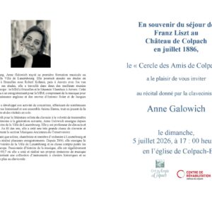 Récital donné par la claveciniste Anne Galowich - 05/07/2026 à Colpach-Bas