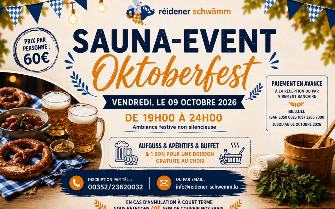 Sauna-Event Oktoberfest Réidener Schwämm – 16/10/2026