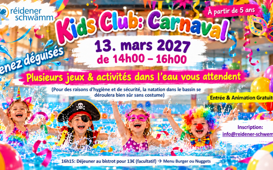 Kids Club Carnaval Réidener Schwämm – 13/03/2027
